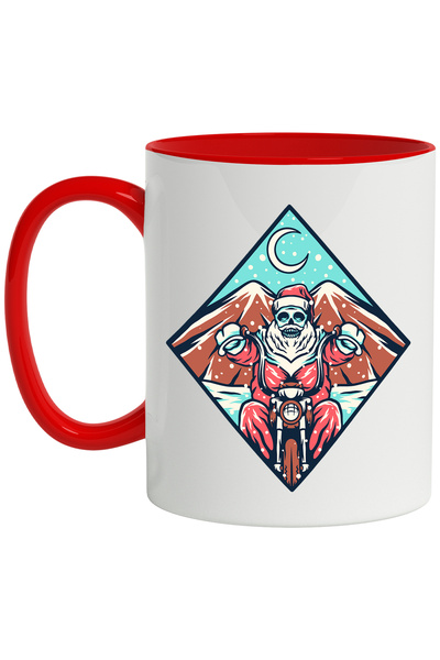 StoryGift Romania Cana Cu Mos Craciun, Motocicleta, Schelet, Ninsoare, Multic...