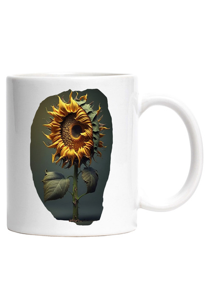 StoryGift Romania Cana cu Floarea Soarelui, Frunze Inchise la Culoare, Natura...