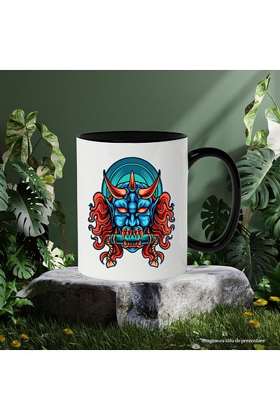 StoryGift Romania Mug With Demon, Devil, Parchment, Fangs, Horns, Multicolor 330 ml, Ceramic with , With ,STG