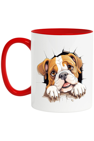 StoryGift Romania Cana cu Bulldog, caine, animal de companie, ilustratie, ves...