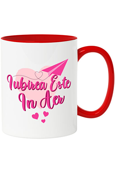 StoryGift Romania Mug with Romantic Message in Romanian Text Love is in the A...
