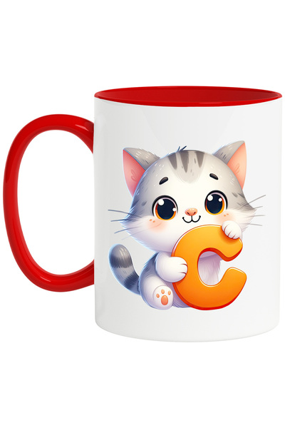 StoryGift Romania Cana cu un pisoi cu litera "C", ilustratie, pentru copii, s...