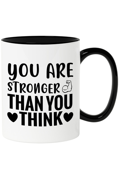 StoryGift Romania Cana cu inimioare si mesajul motivational "You are stronger...
