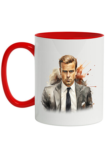 StoryGift Romania Cana Cu Harvey Specter, Suits, Personaj, Serial, Avocat, Multicolor 330 ml, Cera, Cu Maner Rosu