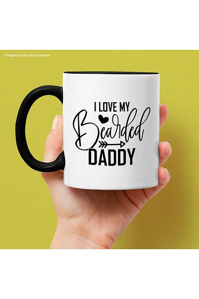 StoryGift Romania Heart Mug for Appreciated and Respected Bearded Dads with Black Handle, With Ma