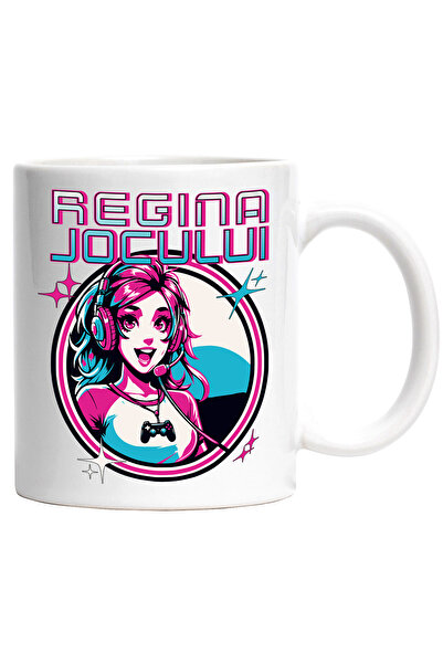 StoryGift Romania Cana Regina Jocului fata stil anime joc video, 330ml, Ceram...