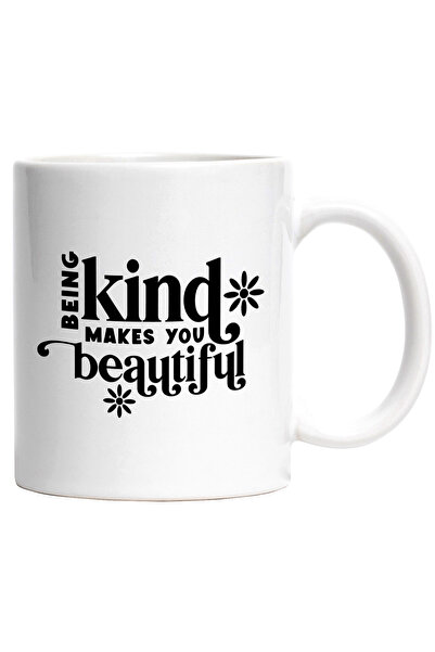 StoryGift Romania Cana cu floricele si mesajul "Being kind makes you beautifu...