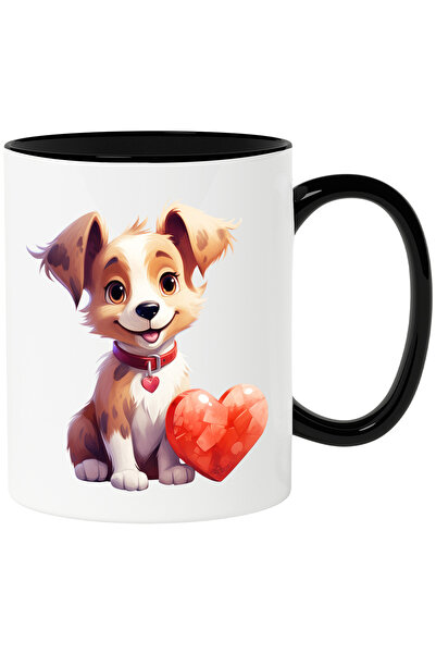 StoryGift Romania Cana cu un catelus vesel | zgarda | inima | ilustratie | Va...