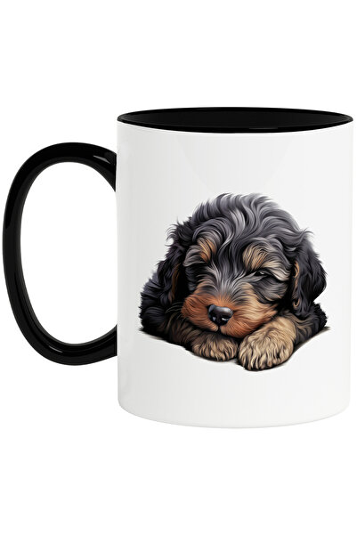 StoryGift Romania Cana cu un catel somnoros | ilustratie | negru | lenes | or...