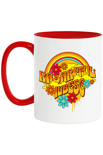 StoryGift Romania Mug I love sunrise rainbow colorful sky, 330ml, Ceramic wit...