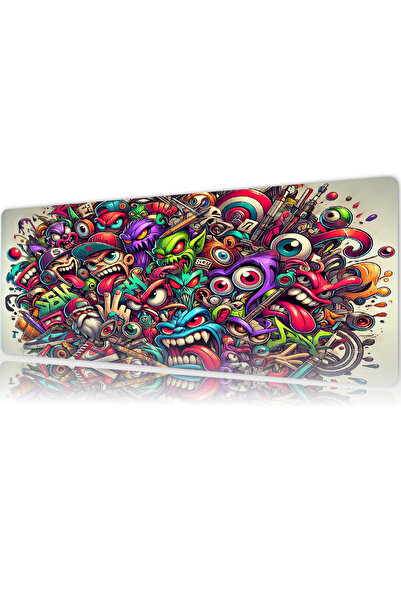 urzuva Graffiti Madness 70X30 3MM Kalınlık Premium Gaming oyuncu mousepad, An...