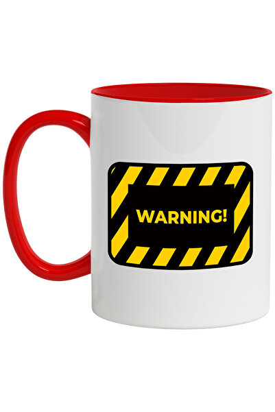 StoryGift Romania Cana Cu Mesaj In Engleza Warning, Semn, Bordura, Multicolor...