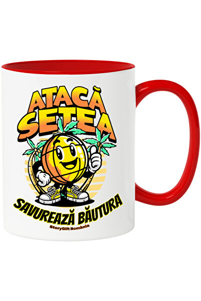 StoryGift Romania Cana Ataca setea, savureaza bautura portocala plaja, 330ml,...
