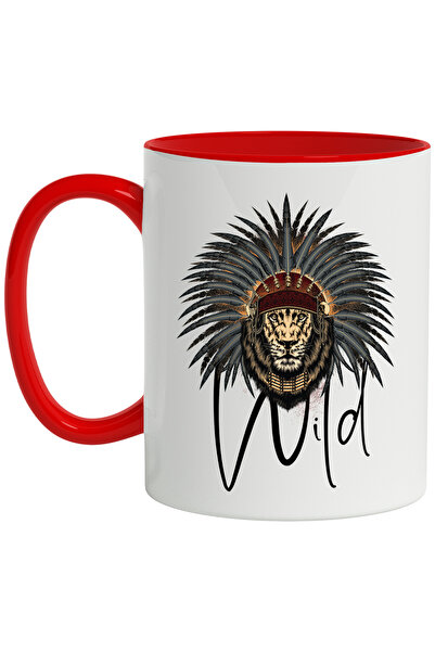 StoryGift Romania Cana Cu Mesaj In Engleza Wild, Leu, Bijuterii, Pene, Palari...