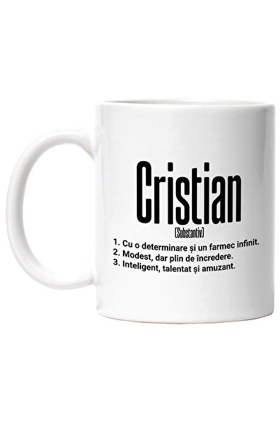 StoryGift Romania Cana Cu Numele Cristian, Determinare, Modest, Inteligent, A...