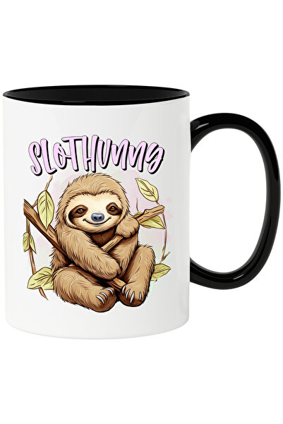 StoryGift Romania Cana cu animalul sloth/lenes cu mesajul "Slothunng", ramuri...