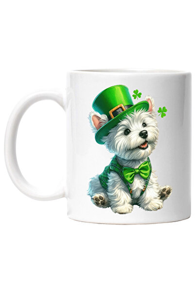 StoryGift Romania Cana cu un catelus alb fericit | blanos | sarbatoare | ilus...