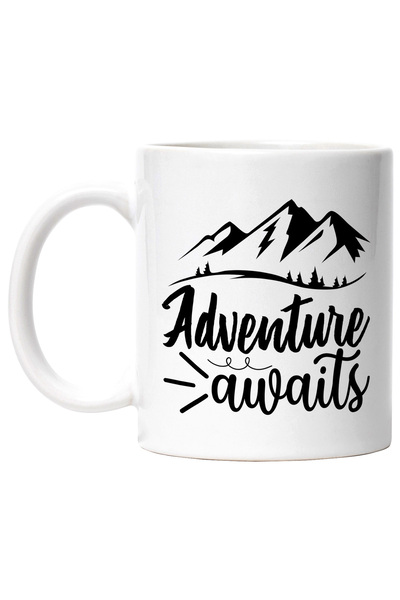 StoryGift Romania Cana cu peisaj montan si mesajul "Adventure awaits" - avent...