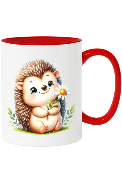 StoryGift Romania Cana cu un arici vesel in natura | ilustratie | tine o floa...