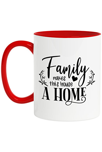 StoryGift Romania Cana cu inimioara si mesajul "Family makes this house a hom...