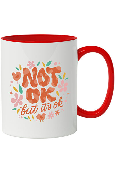 StoryGift Romania Cana Cu Mesaj In Engleza Not Ok But It'S Ok, Flori, Hippie,...