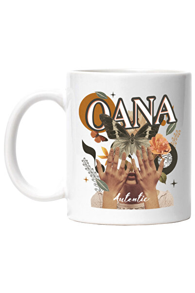 StoryGift Romania Cana Cu Numele Oana, Colaj Fata, Fluture, Flori, Cerc, 330m...