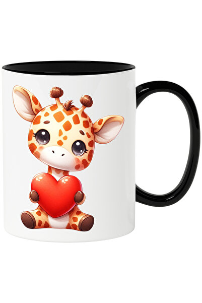 StoryGift Romania Cana cu un pui de girafa | ilustratie | tine o inimioara in...