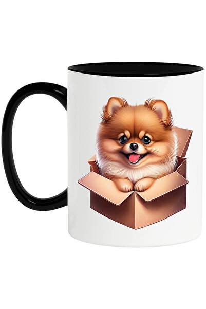 StoryGift Romania Cana cu un catelus blanos care iese dintr-o cutie | ilustra...