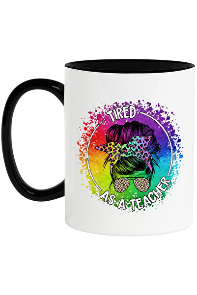 StoryGift Romania Cana cu mesajul "Tired as a teacher", ilustratie, scoala, e...