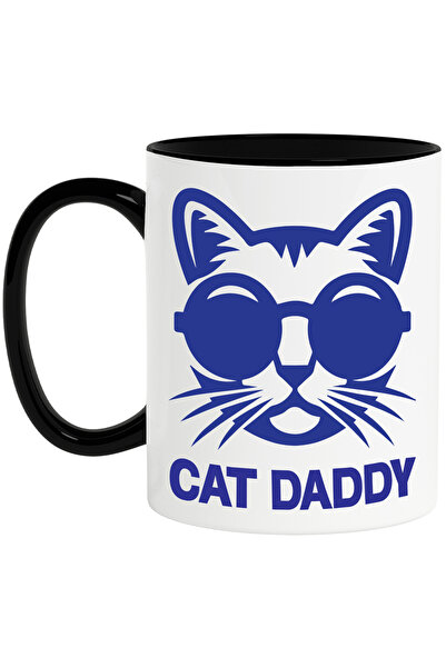 StoryGift Romania Cana cu o pisicuta cu ochelari si textul "Cat daddy" - tati...