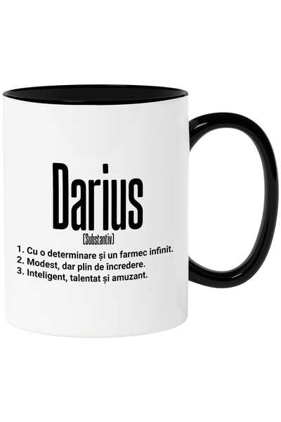 StoryGift Romania Cana Cu Numele Darius, Determinare, Modest, Inteligent, Amu...