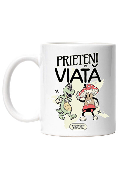 StoryGift Romania Cana Prieteni pe viata, dragon si ciuperca iubire, 330ml, C...