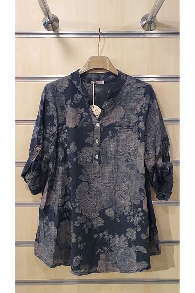 Park Moda Italian Shirt 3 Button Batik Rose Pattern