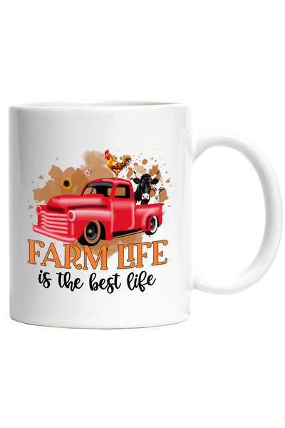 StoryGift Romania Cana cu masina cu animale cu mesajul "Farm Life is the best...