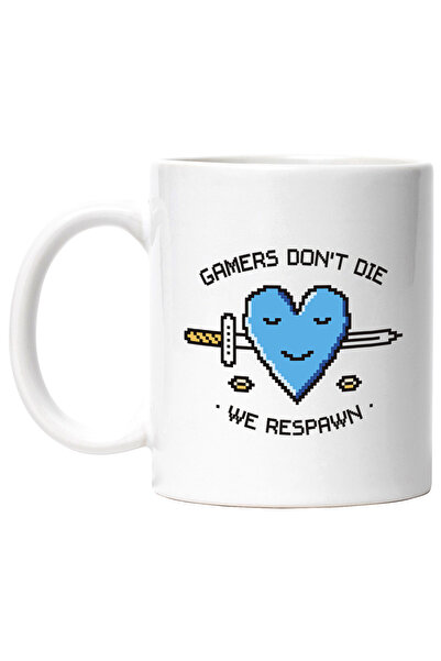 StoryGift Romania Cana Cu Mesaj In Engleza Gamers Don't Die We Respawn, Pixel...