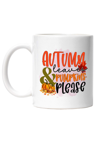 StoryGift Romania Cana cu mesajul "Autumn leaves & pumpkins please", toamna, ...