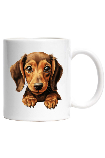 StoryGift Romania Cana cu un catel surprins | ilustratie | maro deschis | pri...