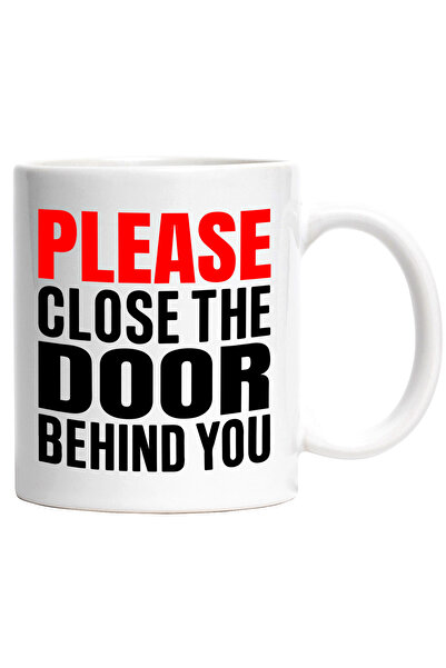 StoryGift Romania Cana cu mesajul "Inchide usa in urma ta!" cu Maner Alb, Cu ...