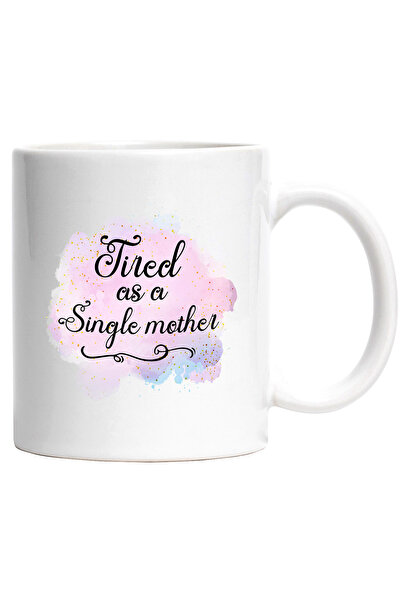 StoryGift Romania Cana cu mesajul "Tired as a single mother", ilustratie, mam...