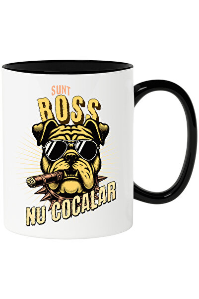 StoryGift Romania Cana Caine haios cu ochelari de soare si trabuc, 330ml, Cer...