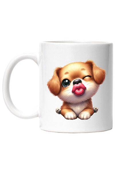 StoryGift Romania Cana cu un catel care face cu ochiul si da un pupic, ilustr...