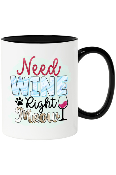 StoryGift Romania Cana cu mesajul "Need wine right meow", vin, chiar acum, ne...