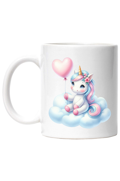 StoryGift Romania Cana cu un unicorn care sta pe un norisor, ilustratie, balo...