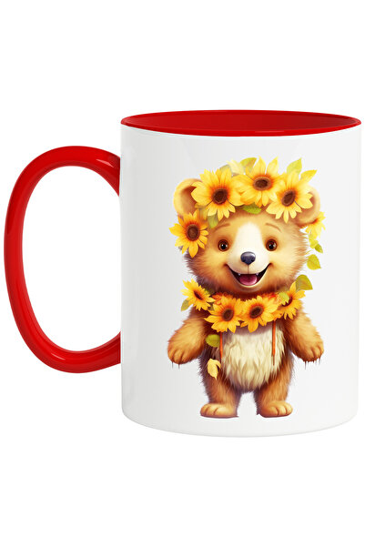 StoryGift Romania Cana cu un ursulet care are multe flori in jurul capului | ...