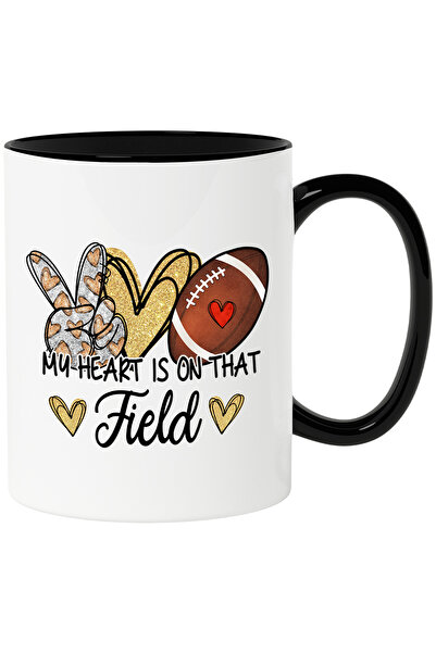 StoryGift Romania Cana cu minge de fotbal american cu mesajul "My heart is on...