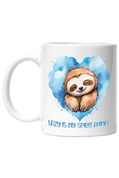 StoryGift Romania Cana cu animalul sloth/lenes dormind cu mesajul "Lazy is my...