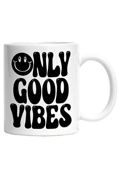 StoryGift Romania Cana cu un emoji zambitor si textul "Doar vibratii bune" cu...