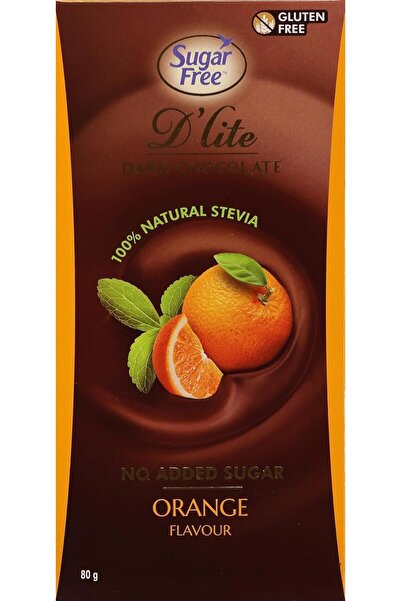 SUGAR FREE D'LITE لوح شوكولاتة داكنة بنكهة البرتقال، 80 غرام