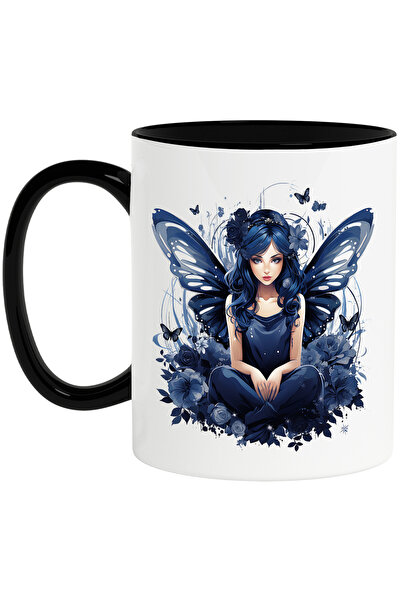 StoryGift Romania Cana cu o zana draguta, ilustratie, aripi albastre, rochie,...