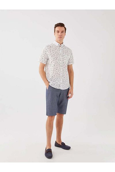 LC Waikiki Southblue Standard Fit Dobby Men's Bermuda Shorts
